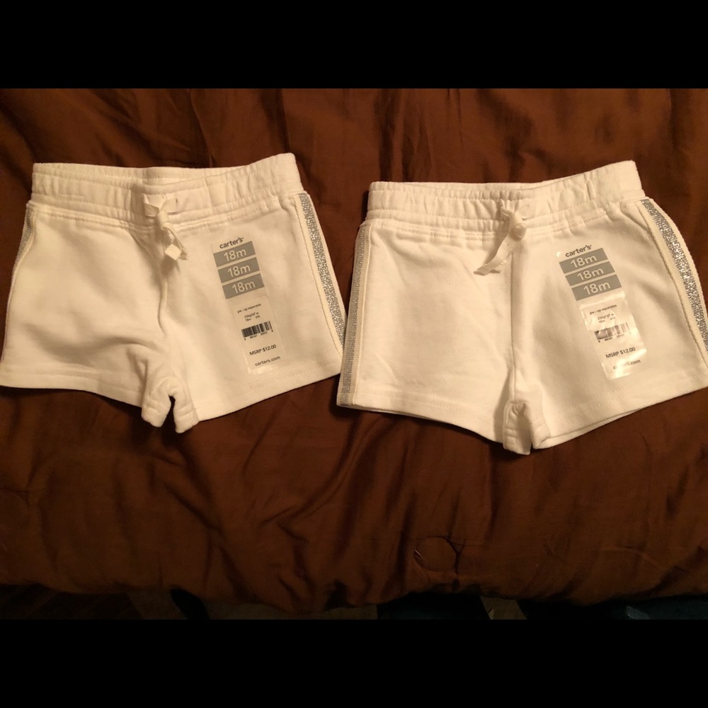 NWT white gym shorts for baby